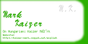 mark kaizer business card
